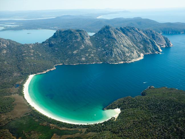 Wineglass Bay and The Hazards at Freycinet National Park, Freycinet Peninsula. Picture: Tourism Tasmania/Chris Bray Photography