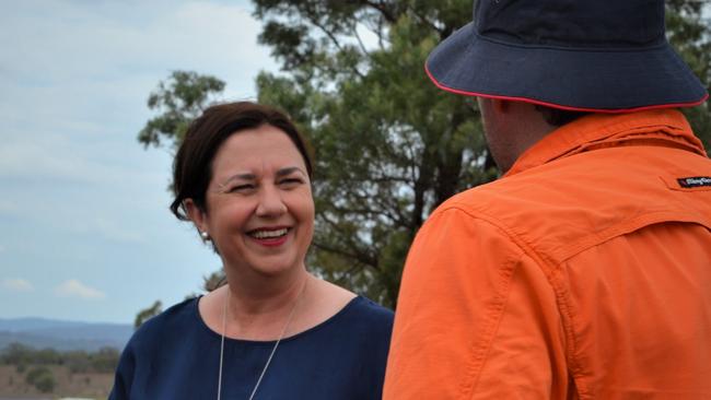 Annastacia Palaszczuk in 2019, announcing the Toowoomba Warwick Pipeline.