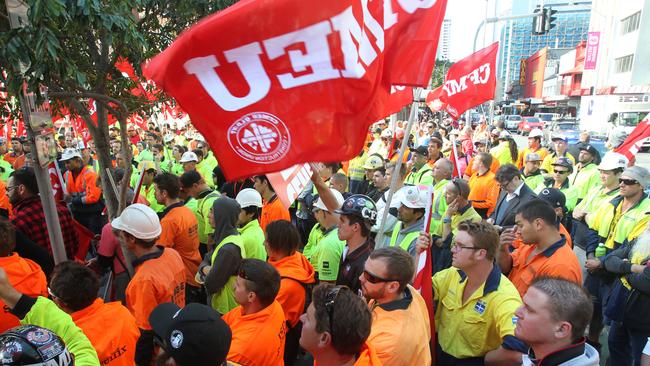 Construction watchdog the ABCC is alleging the CFMEU coerced a company into paying $625 because one of its workers was not a union member. Picture: Annette Dew