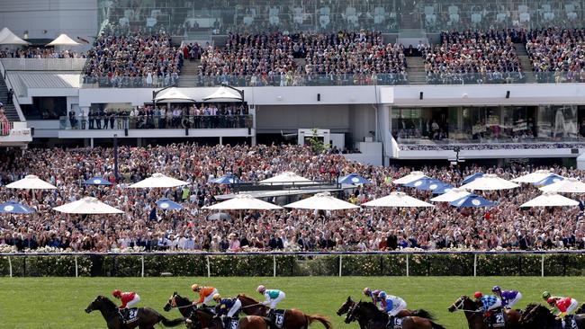 Kerrin McEvoy rides Cross Counter to win the Lexus Melbourne Cup at Flemington Racecourse on November 6, 2018