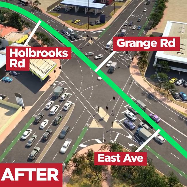 State Government plans to remove the 'dogleg' intersection between Holbrooks Rd and East Ave. Picture: Facebook