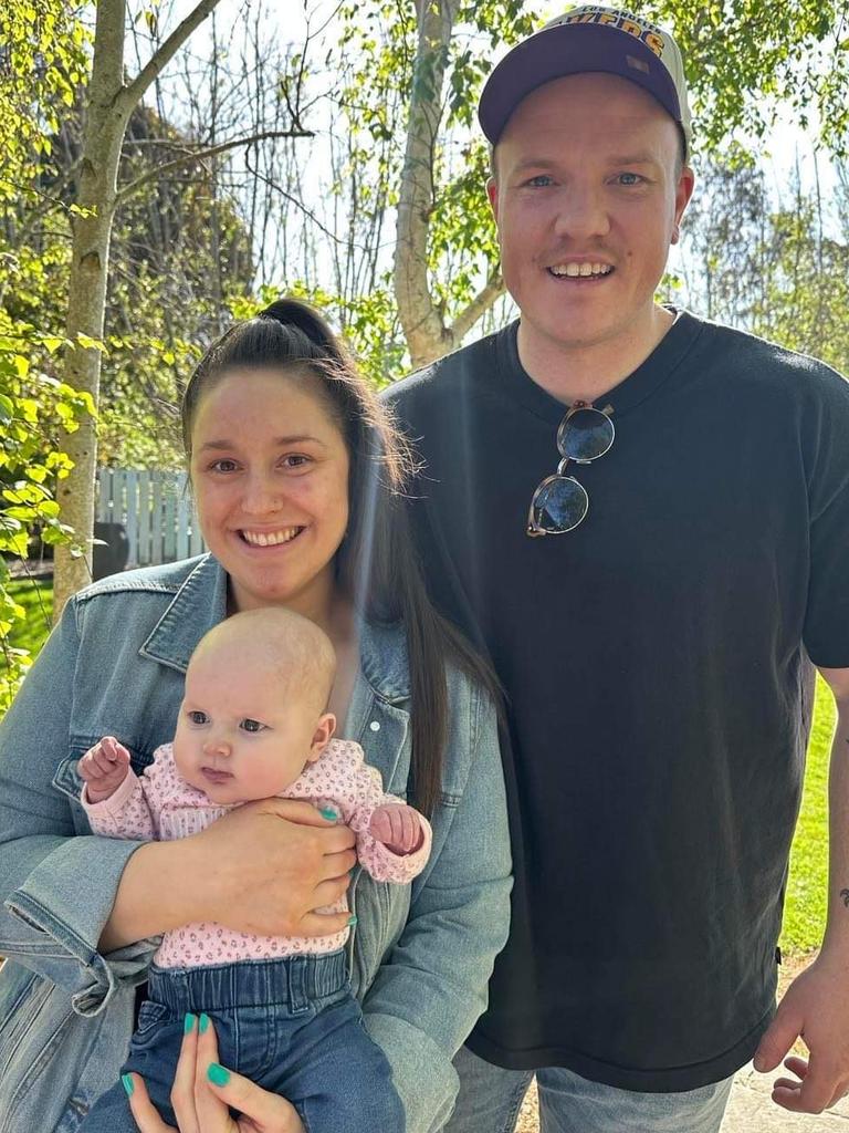 Baby Willow with parents Kim and Micky Bell. Picture: Supplied