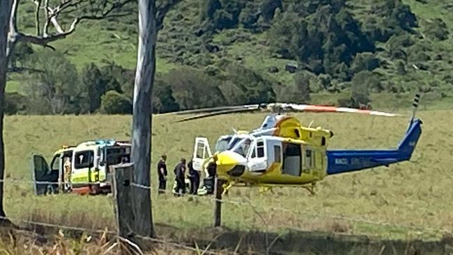 A seriously injured motorbike rider was airlifted to hospital after a motorbike crash on Hetherington‘s Rd, Theebine.