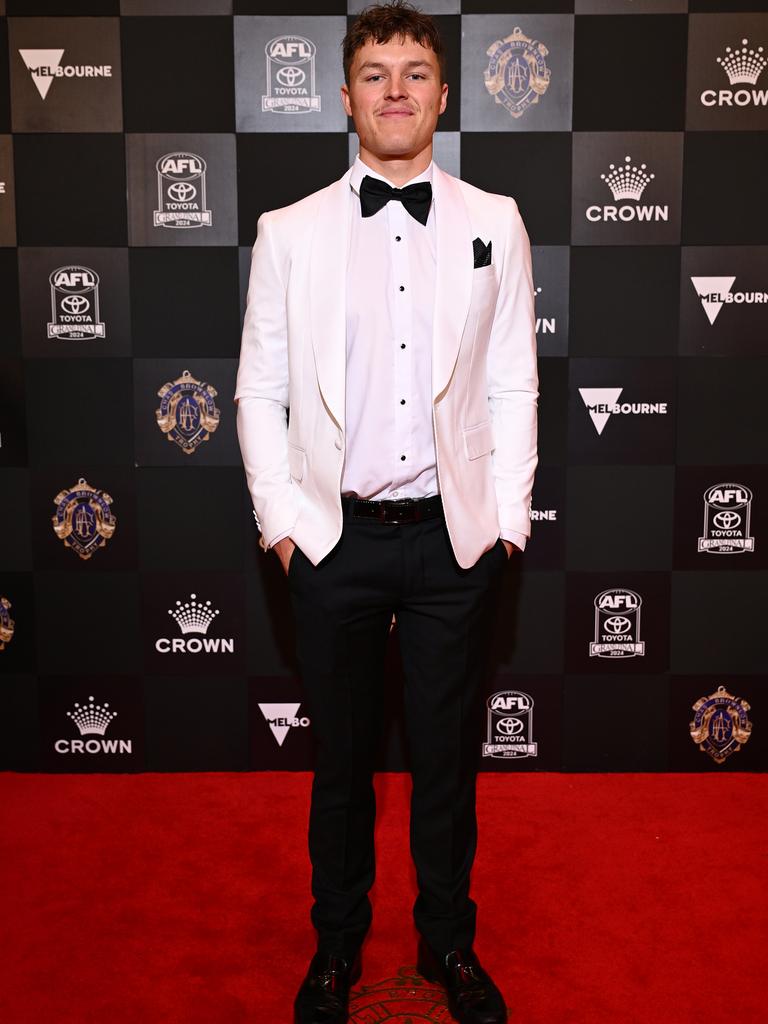 Jack Ginnivan was giving off waiter vibes. (Photo by Quinn Rooney/Getty Images)