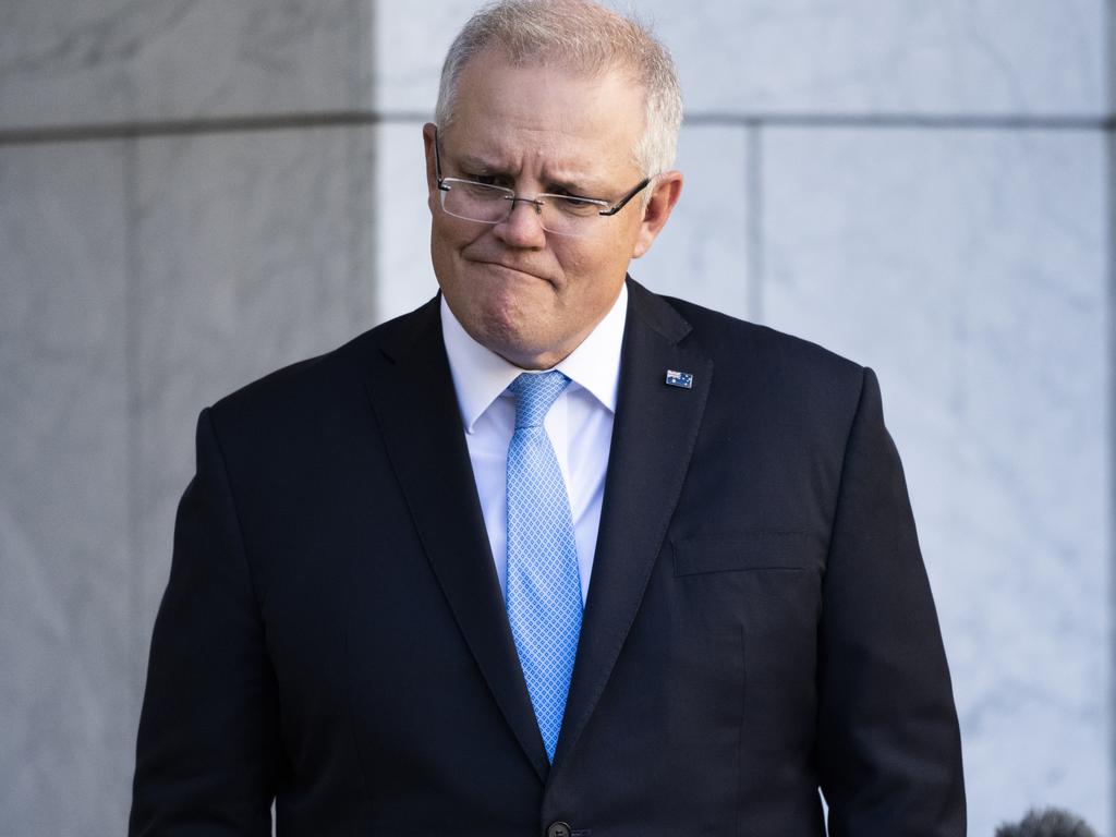 Prime Minister Scott Morrison gave a press conference after national cabinet today. Picture: Rohan Thomson/Getty Images