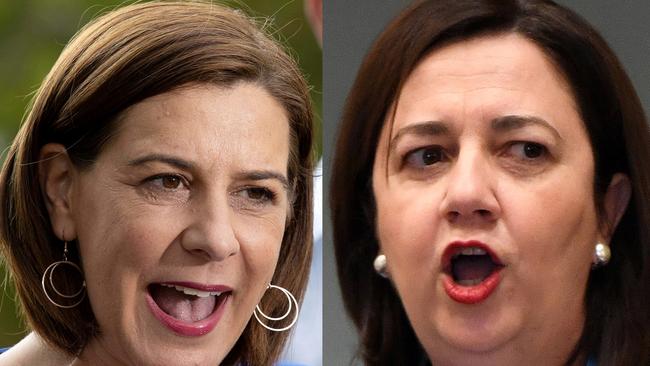 LNP leader Deb Frecklington and Premier Annastacia Palaszczuk.