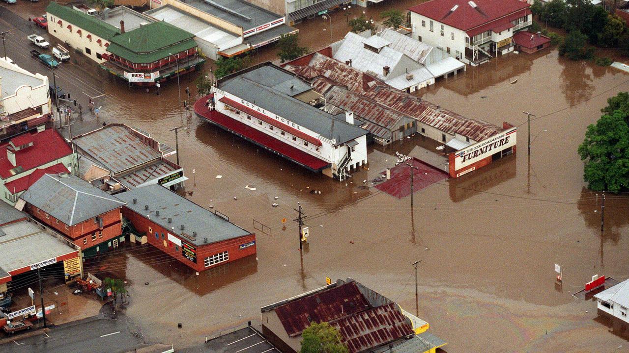 Flooding in Gympie from the Mary River, February 9, 1999. Photo: Nathan Richter