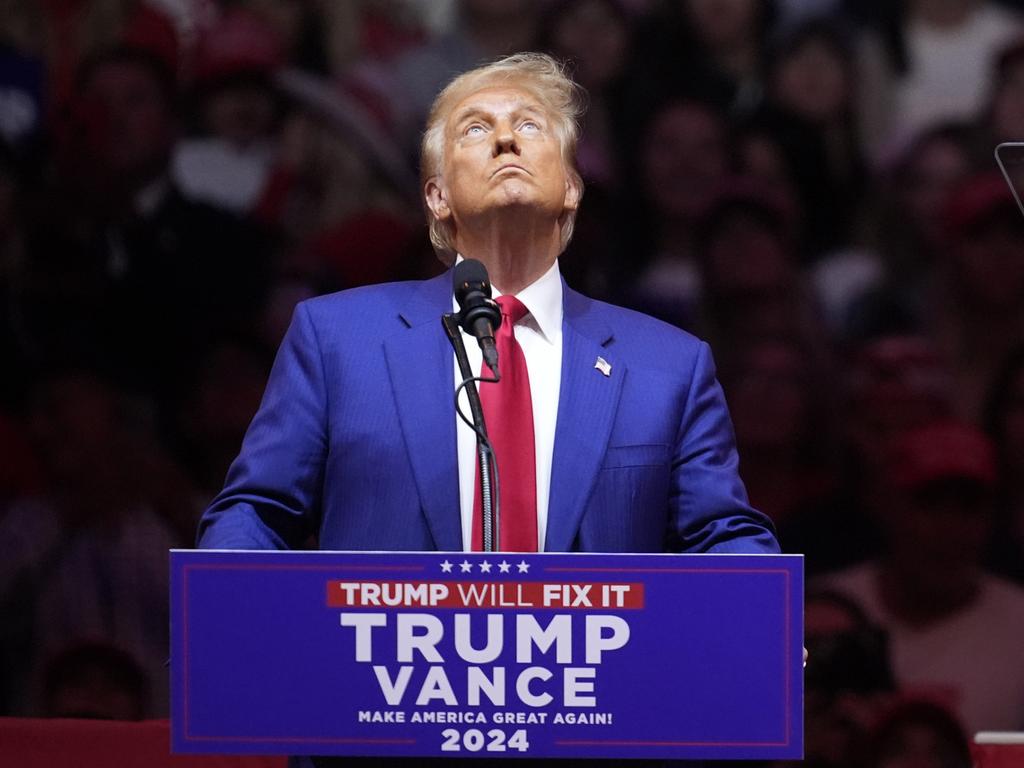 Donald Trump held a sold-out rally at NY’s Madison Square Garden on Sunday. Picture: AP/ Evan Vucci