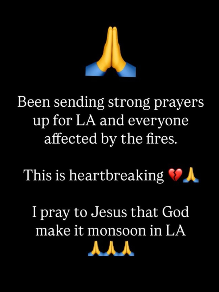 … and her misguided prayer for LA.