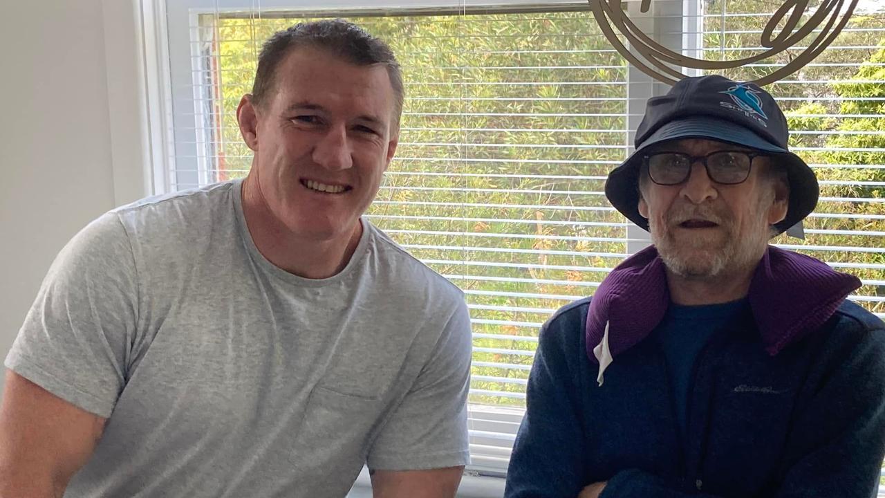 Brendan recieved a surprise visit from Paul Gallen on his 52nd birthday. Picture: Facebook / Jenny Doran