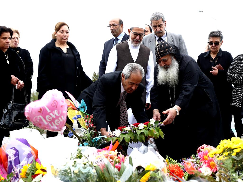 Flowers are laid outside the Linwood Mosque on March 18, 2019 in Christchurch, New Zealand. Picture: Getty Images