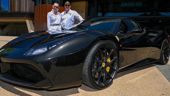 Merv Davies with his most recent Ferrari purchase. Photo: Naomi Jellicoe