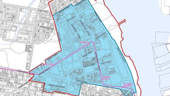 The master plan area for the Southport CBD.