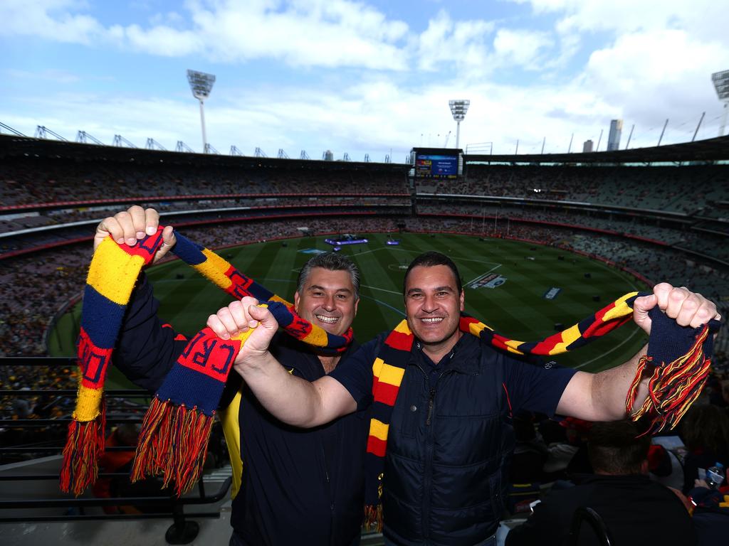 Crows fans at the Melbourne Cricket Ground. Picture: Robert Cianflone/AFL Media/Getty Images