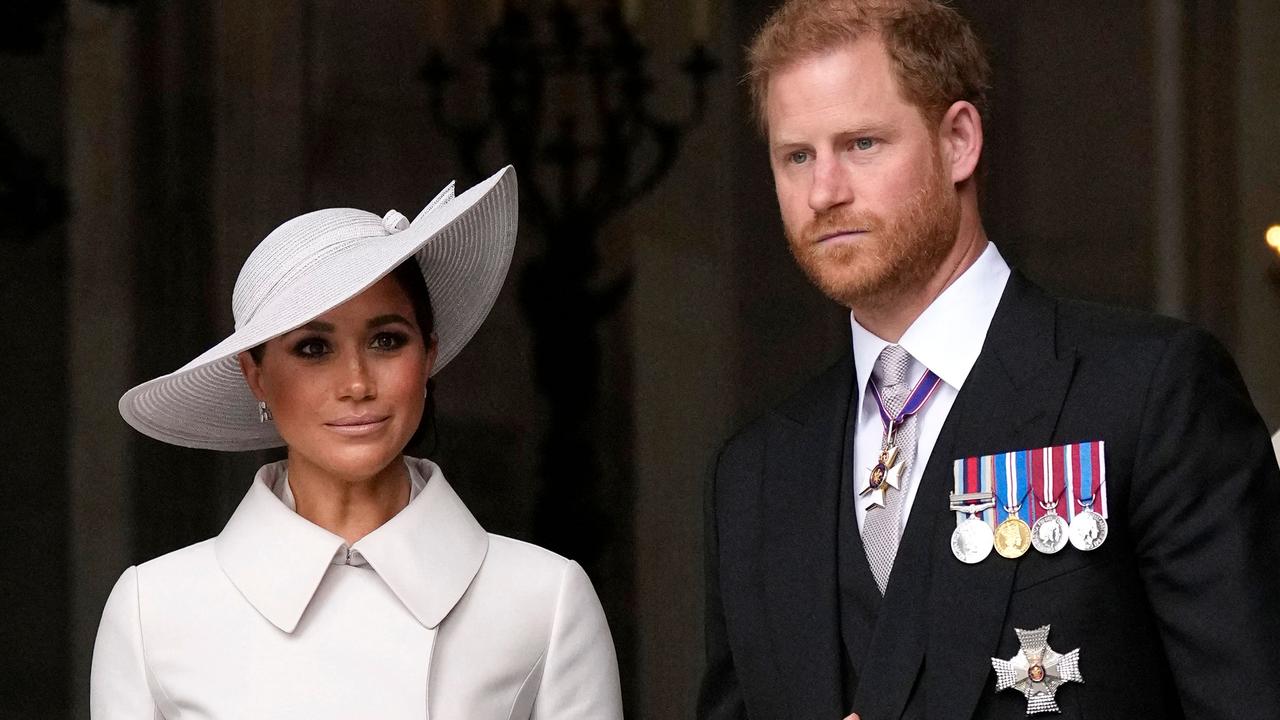 Two das after the photo was released, Prince Harry and Meghan Markle left the monarchy. Picture: Matt Dunham/POOL/AFP