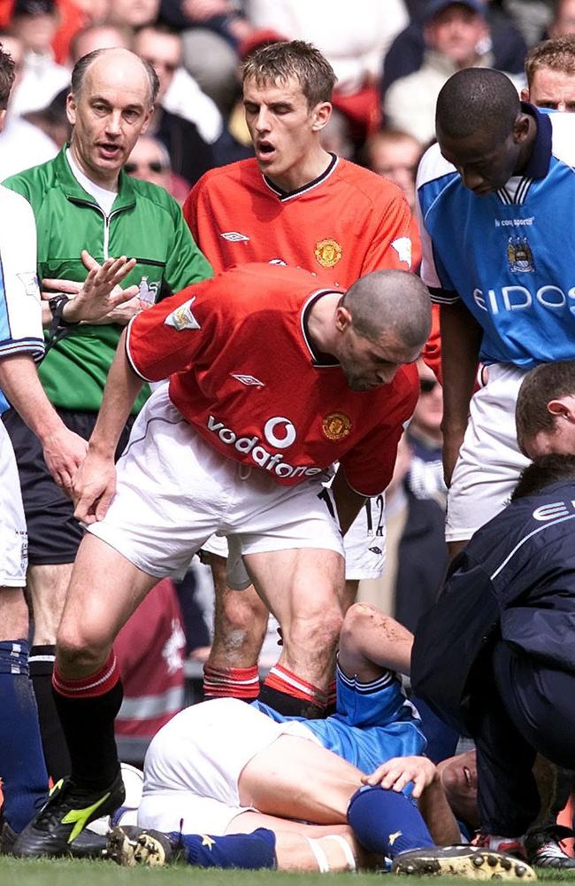 Roy Keane stands over Alf-Inge Haaland in 2001.