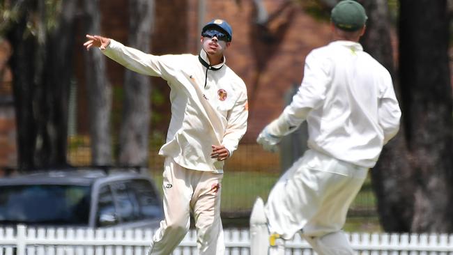 Cricket action between UQ v Redlands Saturday December 17, 2022. Picture: John Gass
