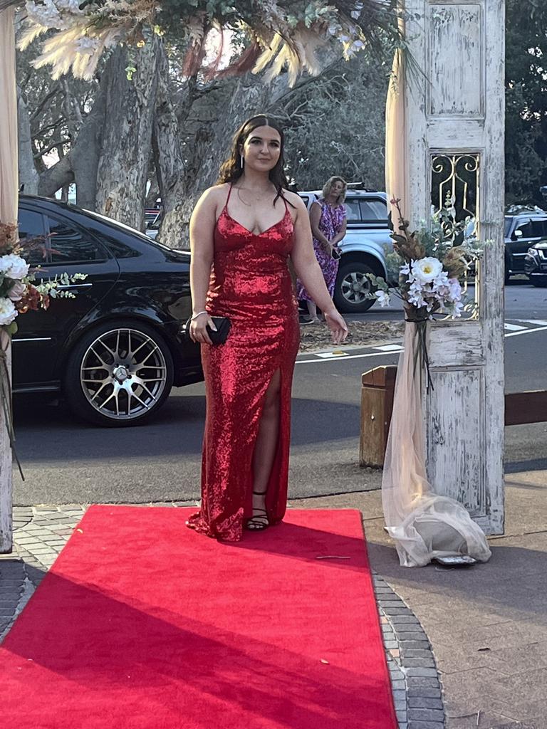 Ella Hamilton arrives at Hervey Bay State High School's formal.