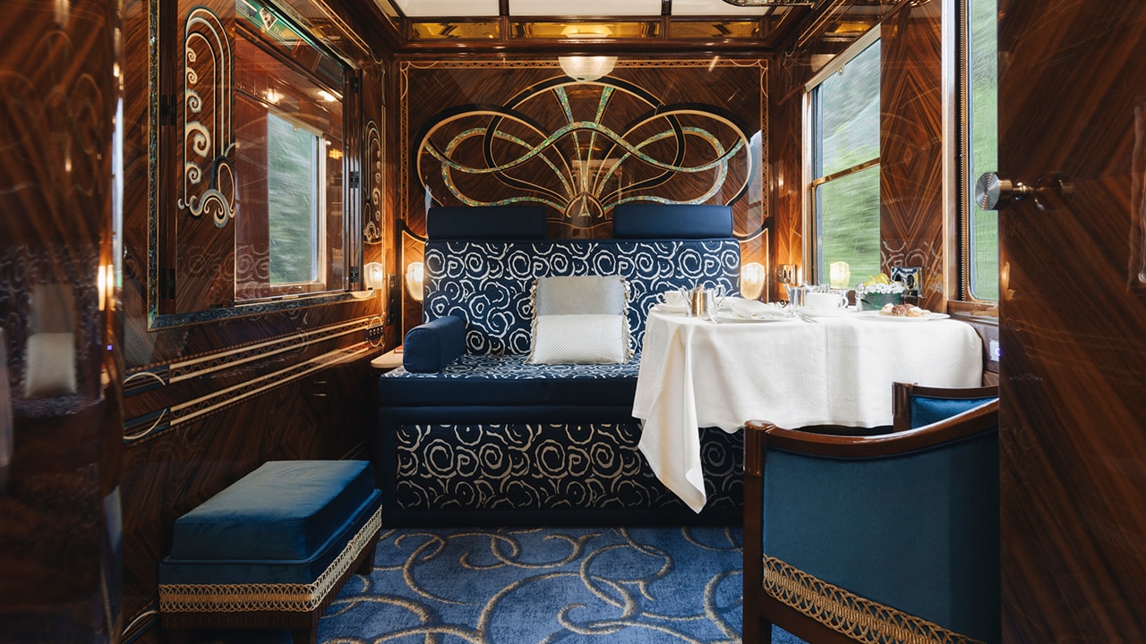 One of the new suites on Belmond's Venice-Simplon-Orient-Express.