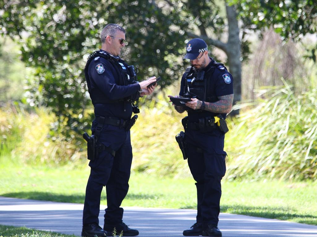 Police are investigating following reports that a woman was attacked by a man with a knife as she walked her dog through a Brisbane park.