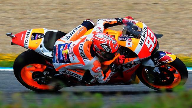 Marc Marquez has qualified third fastest for the Spanish Grand Prix.