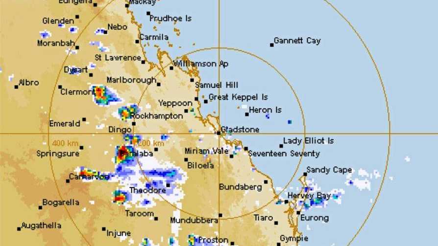 LATEST RADAR: A number of storms have taken shape in the latest CQ radar image. Picture: Bureau of Meteorology