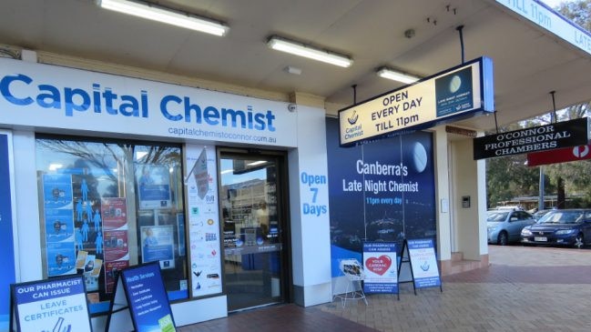 A man and a woman have faced court after allegedly robbing the Capital Chemist at the O'Connor Shops. Picture: Supplied