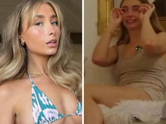 Lily Phillips broke down after hav. Picture: YouTube / Josh Pieters