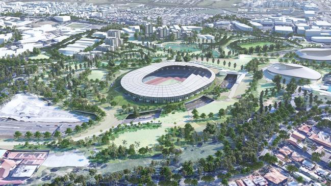 Opposition Leader Peter Dutton believes Victoria Park is the best option for an Olympic stadium. Picture: Archipelago