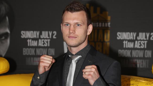 Jeff Horn in Brisbane yesterday as he prepares to fight Manny Pacquiao on Sunday. Picture: Peter Wallis