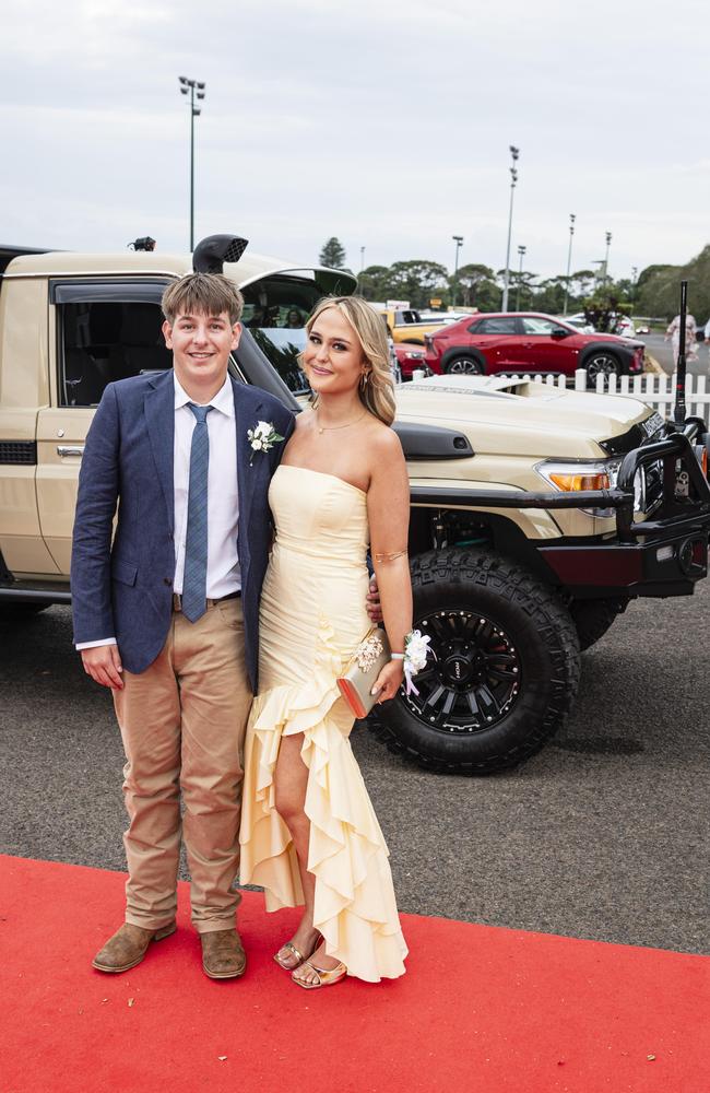 Graduate Mark Jensen is partnered by Ella Metham at The Industry School formal at Clifford Park Racecourse, Tuesday, November 12, 2024. Picture: Kevin Farmer