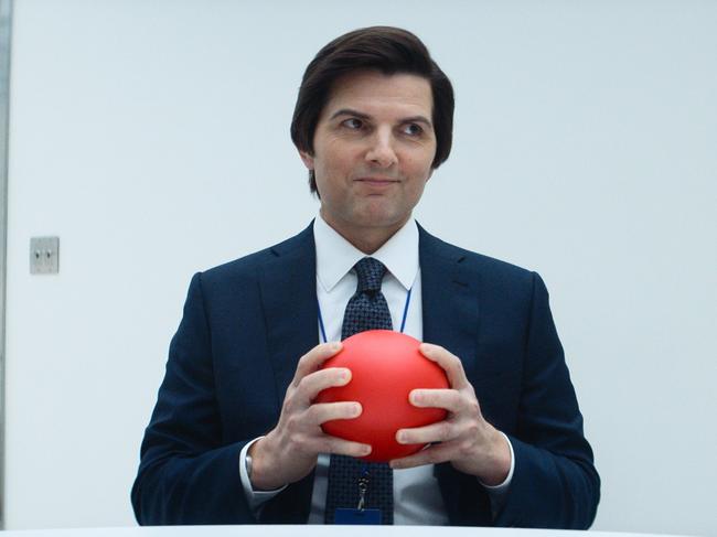 From Ben Stiller and creator Dan Erickson, Severance season 2 centres around Mark Scout (Adam Scott), a leader of a team of office workers whose memories have been surgically divided between their work and personal lives. Picture: Apple+TV