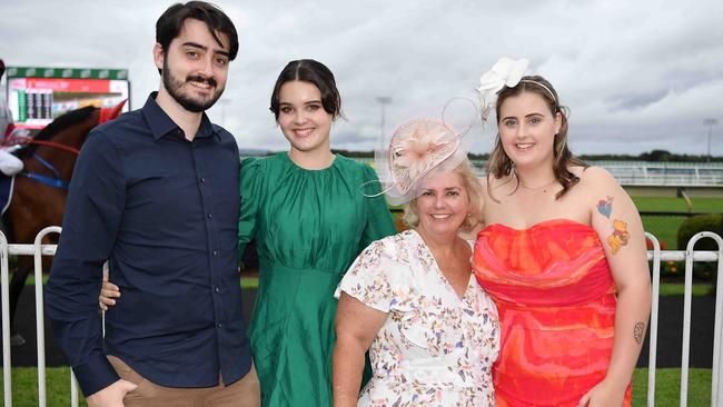 Josh McLachlan, Sarah Binns, Jenny Roberts and Charlotte Gozzard at Melbourne Cup Race Day, Caloundra. Picture: Patrick Woods.