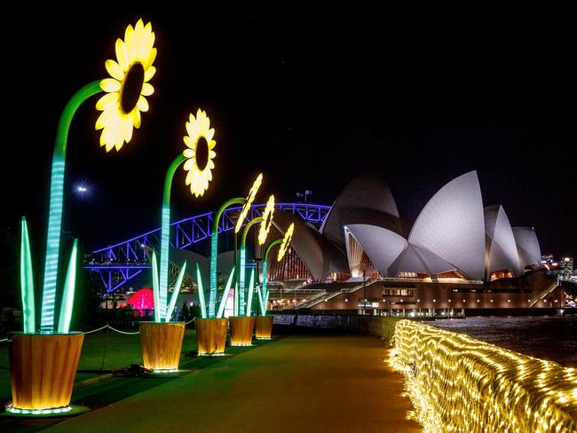 ONGA light sculptures at Vivid Sydney in 2017. Picture: Vivid Sydney