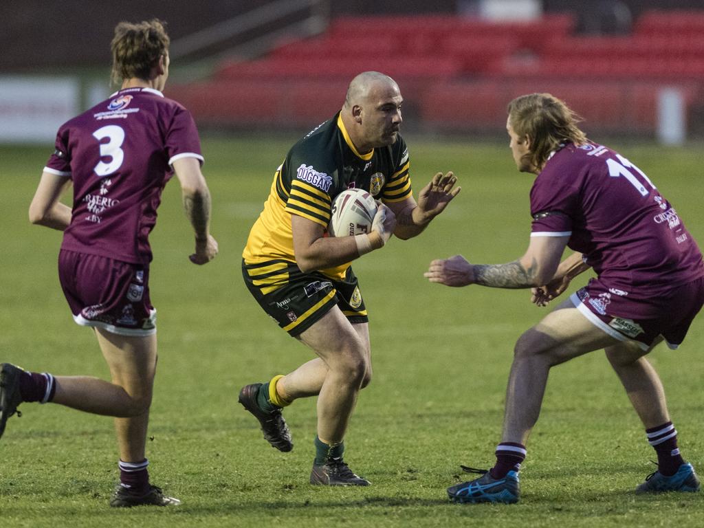 Wattles player Braydon Wilson against Dalby. Picture: Kevin Farmer.