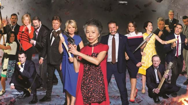 The 2014 finale of the SBS 2 satire series The Feed featured an Anchorman-style battle with famous friends, including Sandra Sully, Karl Stefanovic and Lisa Wilkinson.