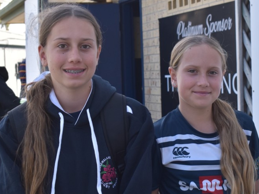 Bailey-Rose and Charlie O'Neill at the Queensland Country Rugby Union Championships in Rockhampton, July 1, 2023.