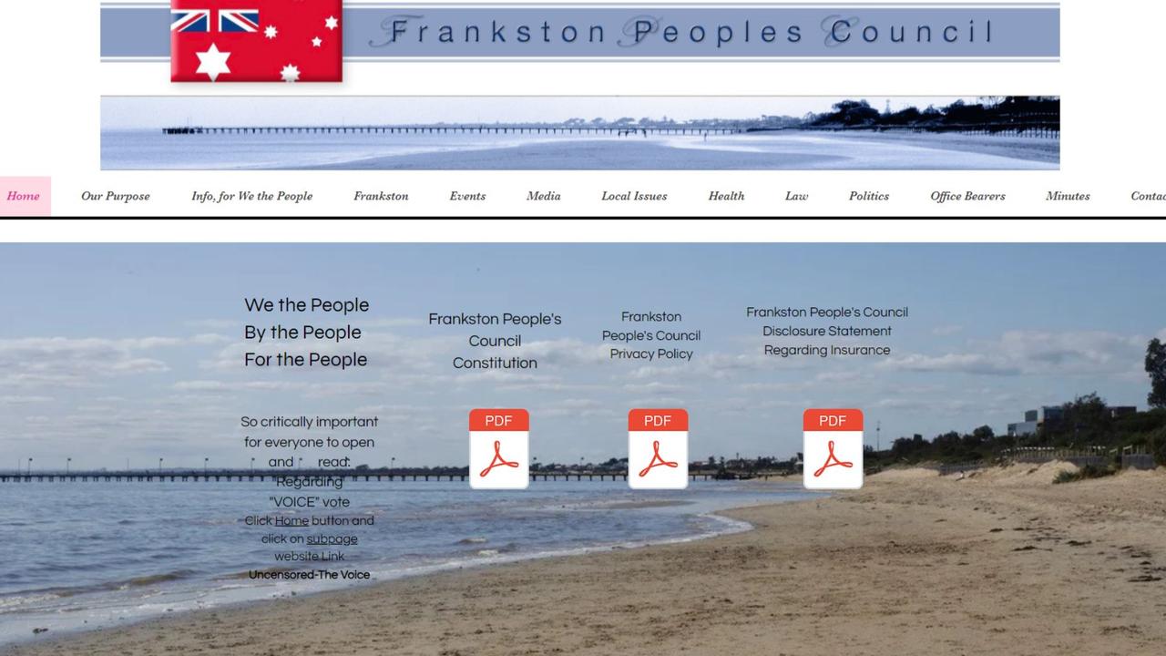 The unrecognised Frankston People's Council website. Picture: Supplied.