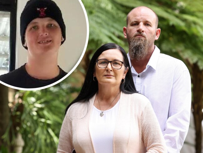 Angus Beaumont's parents at Parliament House demanding change.