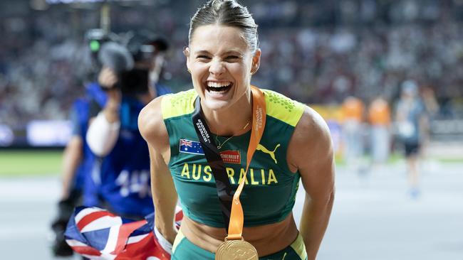 Nina Kennedy led the way for Australia with gold in the pole vault. Picture: Getty Images