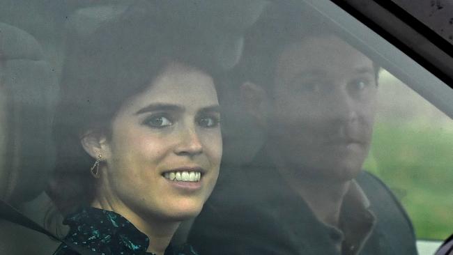 Princess Eugenie and Jack Brooksbank seen leave Windsor Castle ahead of their wedding. Picture: Reuters