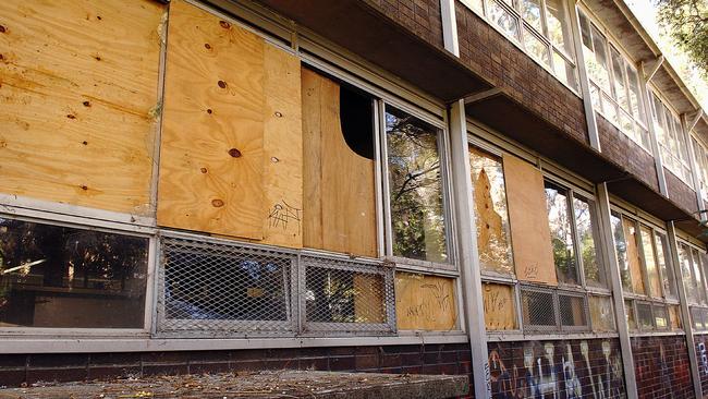 After its closure the Beacon Hill High School was vandalised. It has now been replaced by houses. Picture: Martin Lange