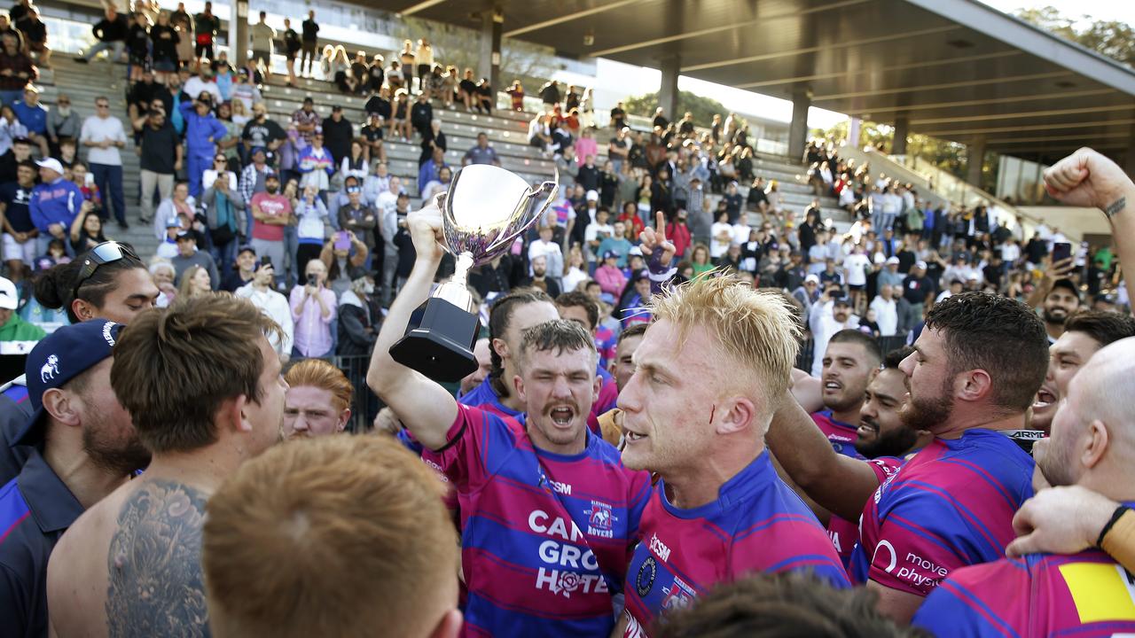 Alexandria Rovers celebrate their victory over Redfern All Blacks. Picture: John Appleyard