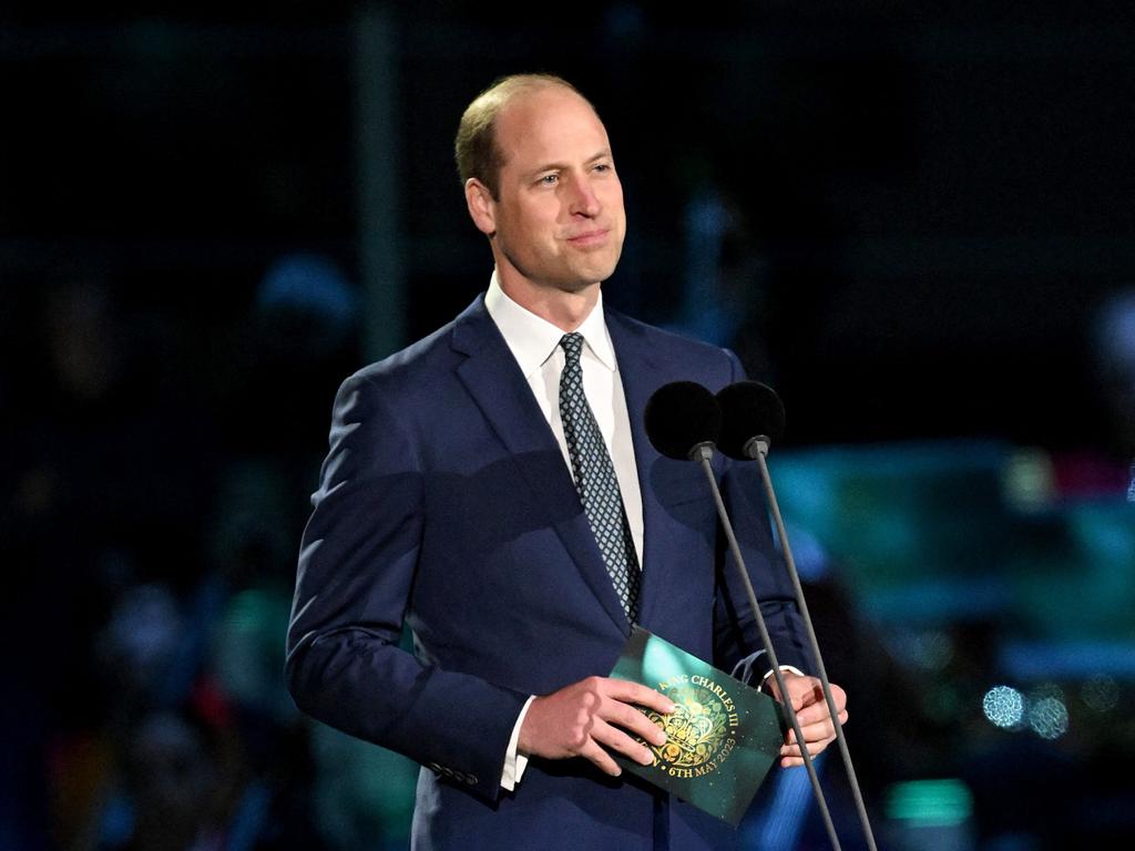 Prince William, Prince of Wales speaks on stage inside Windsor Castle grounds at the Coronation Concert, in Windsor, west of London. Picture: AFP