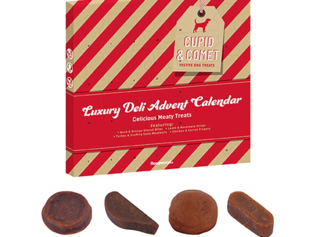 This advent calendar is packed with doggie treats.