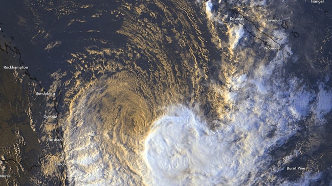 Tropical Cyclone Alfred off the coast of Brisbane. Picture: Windy