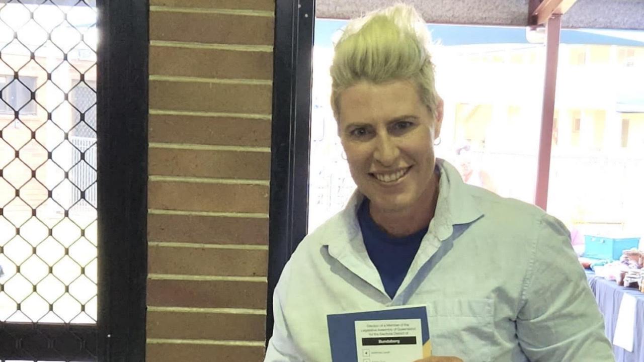 Bundaberg LNP candidate Bree Watson, pictured casting her vote Saturday at the Avoca booth, is expected to fall short of taking the seat with preferences from all other candidates.