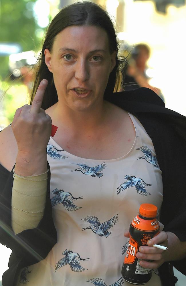 Amanda Warren leaving the Melbourne Magistrates court. Picture: Nicole Garmston