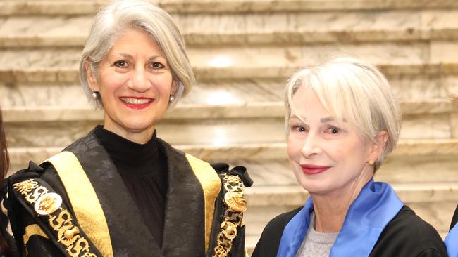 Lord Mayor Sandy Verschoor and veteran councillor Anne Moran. Picture: AAP Image/Russell Millard