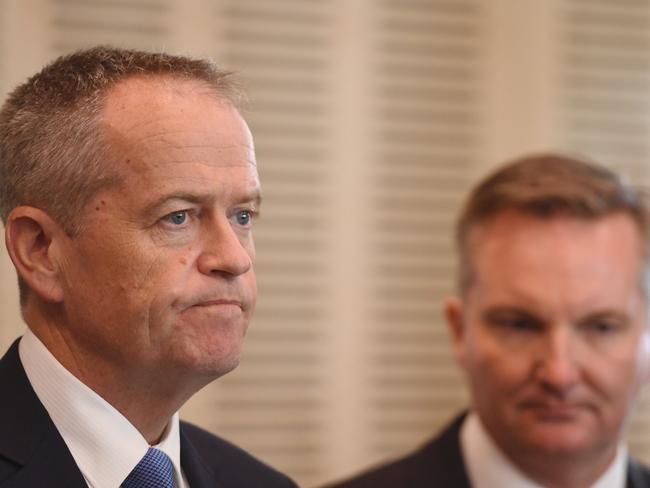 Leader of the Opposition Bill Shorten at Chifley Research Centre holding a press conference. Picture: AAP Image/Dean Lewins